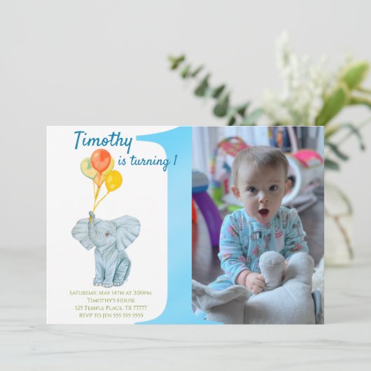 カスタム象第一誕生日少年  招待状 (スタンド正面)