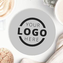カスタム販売促進ビジネスロゴのブランドグレー ラウンドペーパーコースター