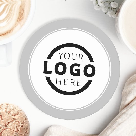 カスタム販売促進ビジネスロゴのブランドグレー ラウンドペーパーコースター
