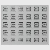 カスタム販売促進ビジネスロゴのブランドグレー ラッピングペーパー (フラット)