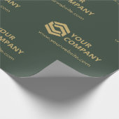 カスタム販売促進ビジネスロゴブランドDarkGreen ラッピングペーパー (角)