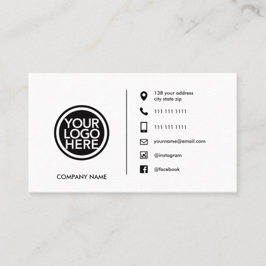 カスタム販売促進ロゴ 名刺 (正面)