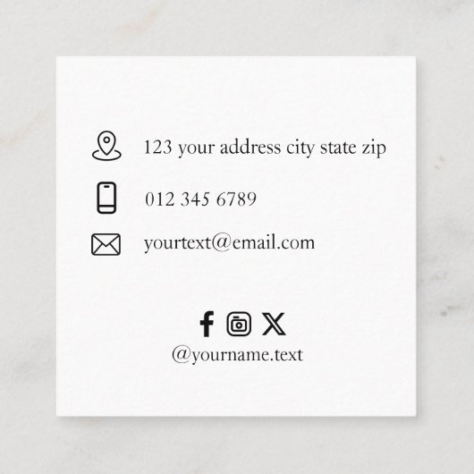 カスタム販売促進ロゴ – 最小注文なし コーリングカード (裏面)