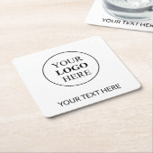 カスタム販売促進ロゴ – 最小注文なし スクエアペーパーコースター (アングル)