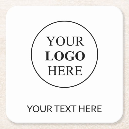 カスタム販売促進ロゴ – 最小注文なし スクエアペーパーコースター (正面)