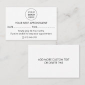 カスタム販売促進ロゴ – 最小注文なし 予約カード (正面/裏面)