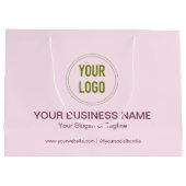 カスタム販売促進名とロゴ ラージペーパーバッグ (裏面)