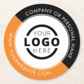 カスタム販売促進業務ロゴブランドオレンジ ラウンドペーパーコースター (正面)