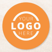 カスタム販売促進業務ロゴブランドオレンジ ラウンドペーパーコースター (正面)