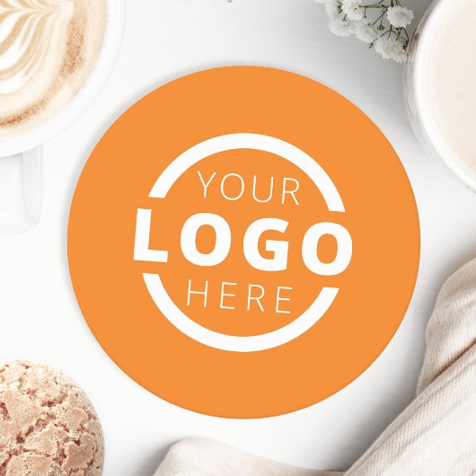 カスタム販売促進業務ロゴブランドオレンジ ラウンドペーパーコースター