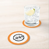 カスタム販売促進業務ロゴブランドオレンジ ラウンドペーパーコースター (インサイチュ)