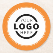 カスタム販売促進業務ロゴブランドオレンジ ラウンドペーパーコースター (正面)