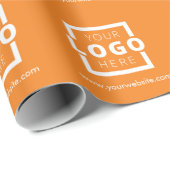 カスタム販売促進業務ロゴブランドオレンジ ラッピングペーパー (ロールコーナー)