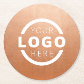 カスタム販売促進業務ロゴブランドバラ金ゴールド ラウンドペーパーコースター (正面)