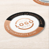 カスタム販売促進業務ロゴブランドバラ ラウンドペーパーコースター (アングル)