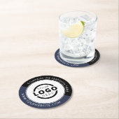 カスタム販売促進業務ロゴブランドブルー ラウンドペーパーコースター (インサイチュ)