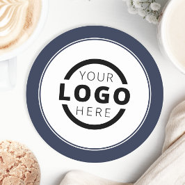 カスタム販売促進業務ロゴブランドブルー ラウンドペーパーコースター