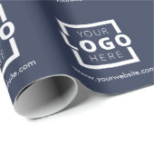 カスタム販売促進業務ロゴブランドブルー ラッピングペーパー (ロールコーナー)