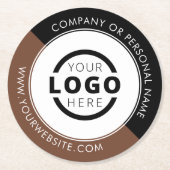 カスタム販売促進業務ロゴブランド茶色 ラウンドペーパーコースター (正面)