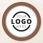 カスタム販売促進業務ロゴブランド茶色 ラウンドペーパーコースター (正面)