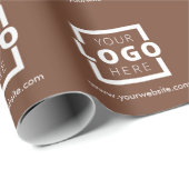 カスタム販売促進業務ロゴブランド茶色 ラッピングペーパー (ロールコーナー)