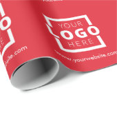 カスタム販売促進業務ロゴブランド赤 ラッピングペーパー (ロールコーナー)