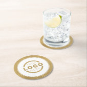 カスタム販売促進業務ロゴブランド金ゴールド ラウンドペーパーコースター (インサイチュ)