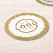 カスタム販売促進業務ロゴブランド金ゴールド ラウンドペーパーコースター (アングル)