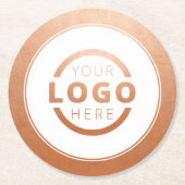 カスタム販売促進業務ロゴブランド金ゴールド ラウンドペーパーコースター (正面)