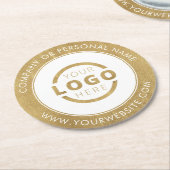 カスタム販売促進業務ロゴブランド金ゴールド ラウンドペーパーコースター (アングル)