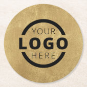 カスタム販売促進業務ロゴブランド金ゴールド ラウンドペーパーコースター (正面)