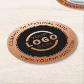 カスタム販売促進業務ロゴブランド銅 ラウンドペーパーコースター (アングル)