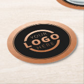 カスタム販売促進業務ロゴブランド銅 ラウンドペーパーコースター (アングル)