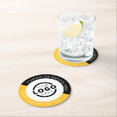 カスタム販売促進業務ロゴブランド黄色 ラウンドペーパーコースター (インサイチュ)