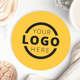 カスタム販売促進業務ロゴブランド黄色 ラウンドペーパーコースター