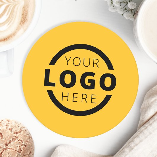 カスタム販売促進業務ロゴブランド黄色 ラウンドペーパーコースター