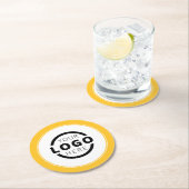 カスタム販売促進業務ロゴブランド黄色 ラウンドペーパーコースター (インサイチュ)