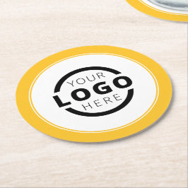 カスタム販売促進業務ロゴブランド黄色 ラウンドペーパーコースター