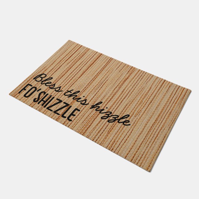 カスタム賛美このHizle Fo'Shizzle歓迎おもしろい ドアマット (アングル)