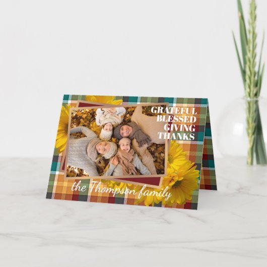 カスタム賛美感謝の感謝していHoliday Card シーズンカード (正面)