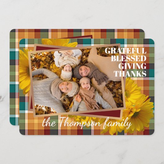 カスタム賛美感謝の感謝していHoliday Card シーズンカード (正面/裏面)