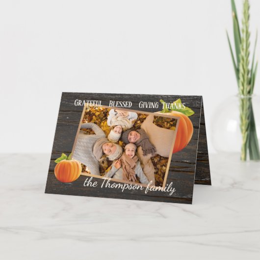 カスタム賛美感謝の感謝していHoliday Card シーズンカード (正面)