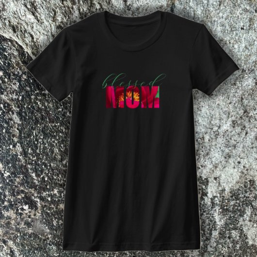 カスタム賛美母ピンクフローラクリスチャン母 Tシャツ