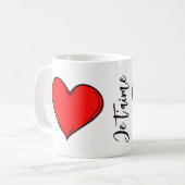 カスタム赤いハート コーヒーマグカップ (正面左)