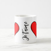 カスタム赤いハート コーヒーマグカップ (中央)
