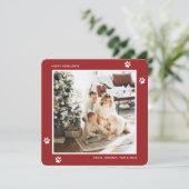 カスタム赤いポー写真ハッピーハウリデイズカード シーズンカード (スタンド正面)