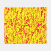 カスタム赤い名前柄スタンプされたアロバーイエロー フリースブランケット (正面(横))