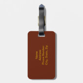 カスタム赤い格子模様の荷札 ラゲッジタグ (裏面縦)