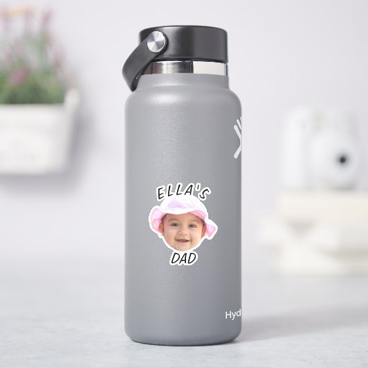 カスタム赤ちゃん顔写真 新米パパ シール (HydroFlask)