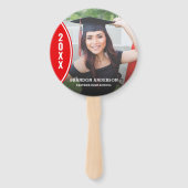 カスタム赤と白卒業写真ハンドファン ハンドファン (正面)